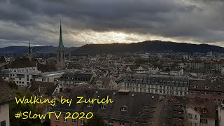 [SlowTV] Walking by Zurich. City Sounds. First Person View