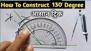 how to construct 130 degree | how to construct 130 degree angle with compass |130 degree angle |