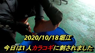 2020/10/18 堀江　今日は1人カラコギに刺されました