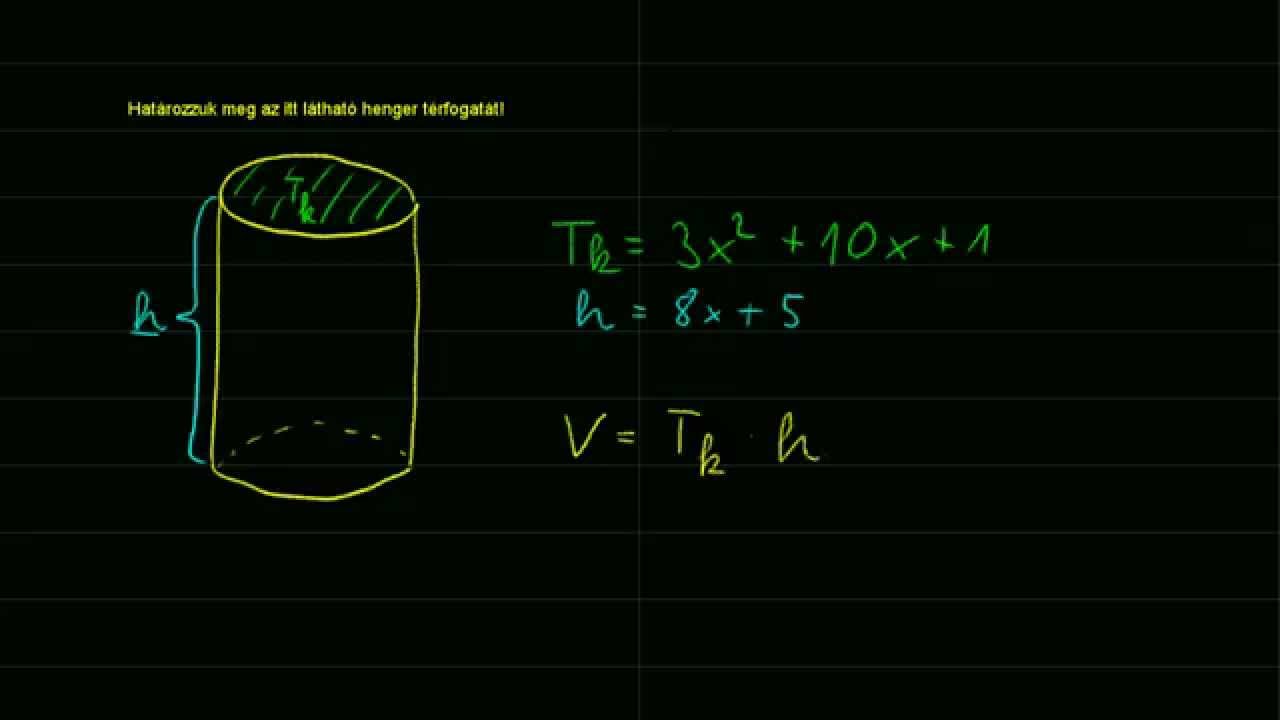 Henger térfogatának számítása polinomok szorzásával - YouTube
