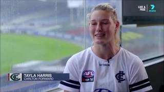 Tayla Harris reflects on that photo, social media & statue - One year on - Carlton Blues - AFLW