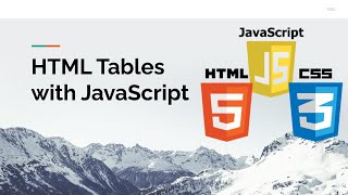 Html Tables With Javascript