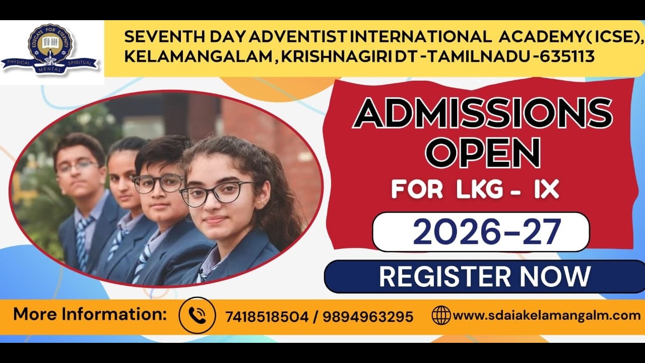 SDA International Academy (ICSE) kelamangalam- Admission Open