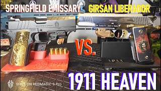 GIRSAN LIBERADOR vs. SPRINGFIELD EMISSARY : 1911s 45ACP AT OUTDOOR RANGE : 1ST TIMERs &amp; US SOLDIER!