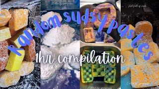 Random sudsy pastes| Sponge squeezing ASMR Compilation| 50mins+| 🌈🧽