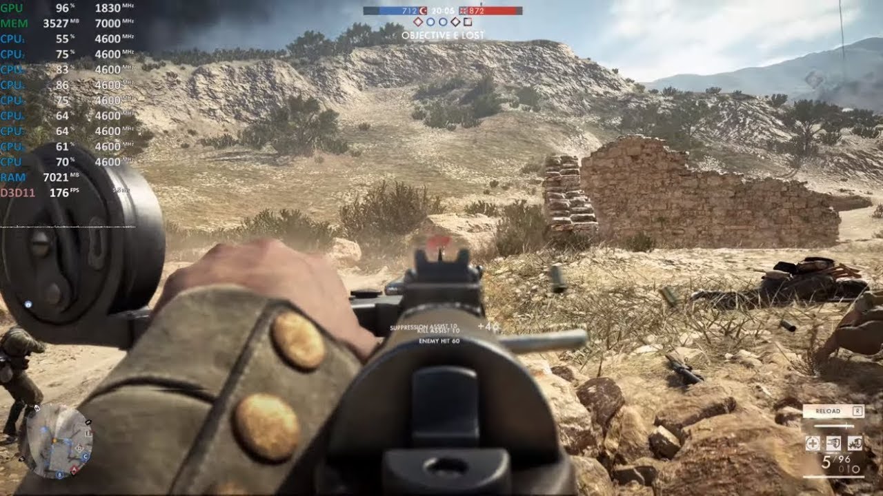 Battlefield 1 4K on GeForce RTX 2080 Ti and Intel i7-9700K - Gameplay Benchmark Test