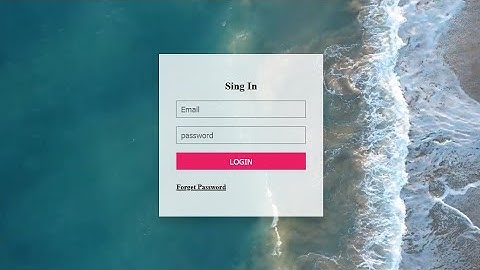 Fullscreen Video Background Login Form Login Form With HTML CSS & jQuery