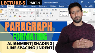 MS Word Paragraph Formatting|Text allignment|Shading|line spacing|increase & decrease Indent