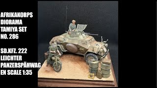 Afrikakorps Diorama Scale 1:35 With Tamiya Set No. 286Sd.Kfz. 222 Leichter Panzerspähwagen