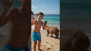 POV: encuentras un capibara de vacaciones en Playa La Mina 😭🏖️