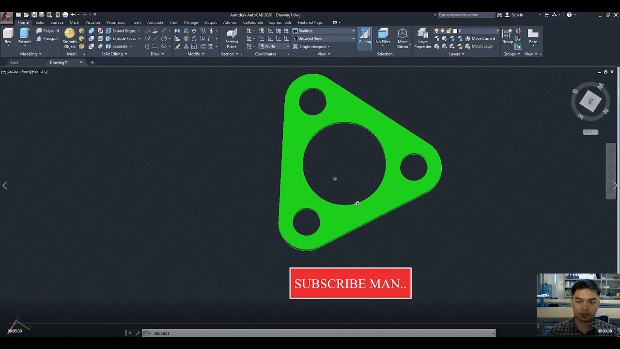 autocad 3d untuk pemula - YouTube