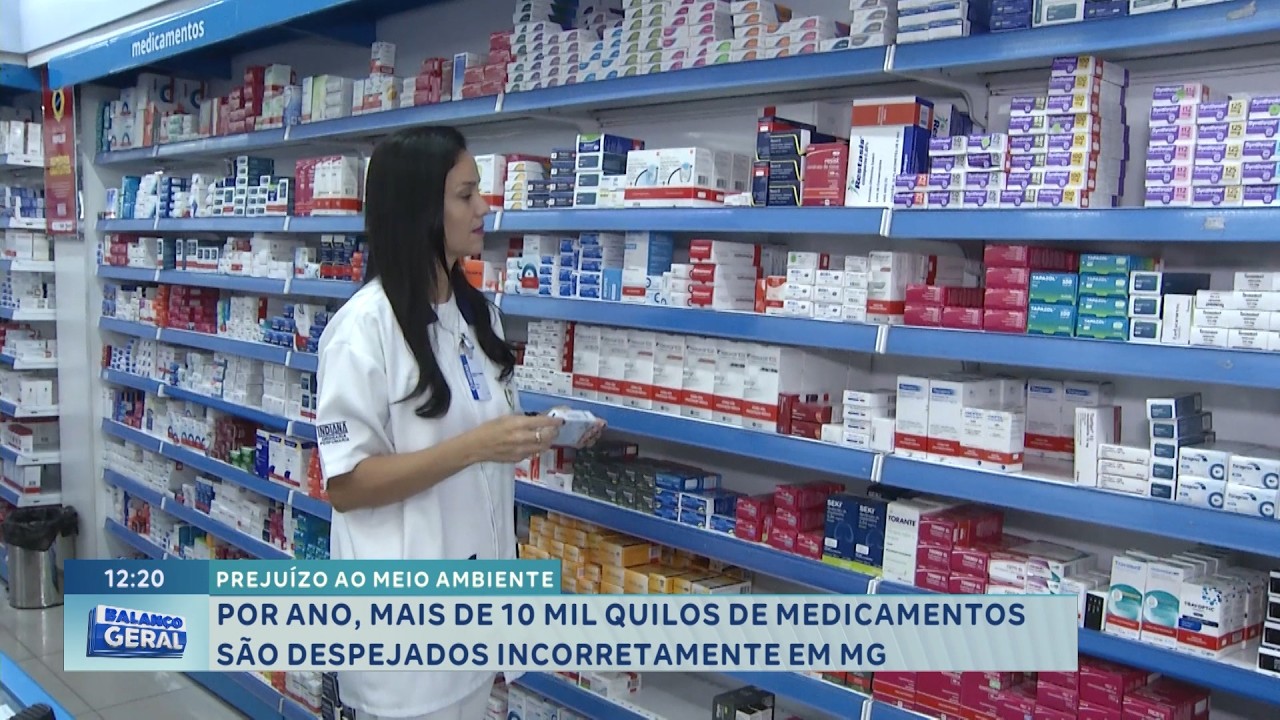 Prejuízo ao meio ambiente: Mais de 10 mil kg de medicamentos são descartados errado em MG por ano.