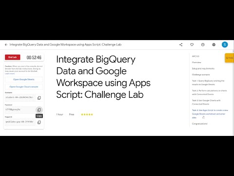 Integrate BigQuery Data and Google Workspace using Apps Script: Challenge Lab #qwiklabs || #ARC133