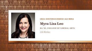 2022 Distinguished Alumna: Myra Liza Leo