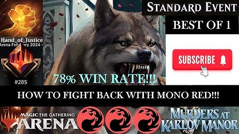 MONO RED AOE AGGRO🔥78% WIN RATE🔥BO1 STANDARD EVENT MTG ARENA MURDERS AT KARLOV MANOR