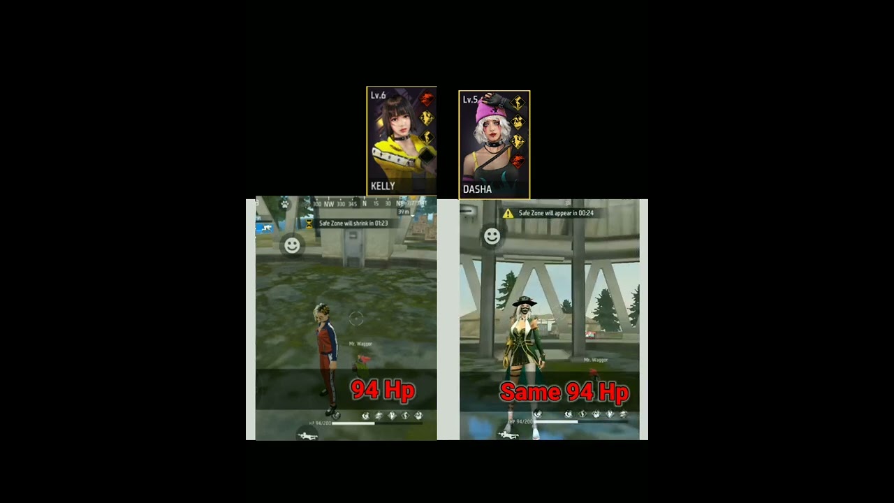 Kelly vs Dasha HP Test Garena Free Fire 