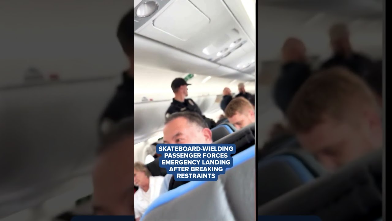 Skateboard Wielding Passenger Breaks Restraints