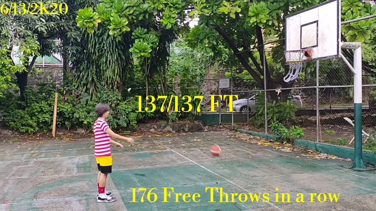 176 Free Throws in a row (SKLZ KICKOUT 360 BASKETBALL RETURN SYSTEM) 
