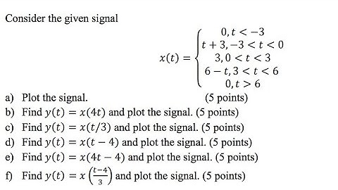 time shifting and time scaling operations on a given signal x(t) | linear signals and systems