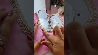 Sewing Tips And Tricks For Lace Corner Attach Perfect Roundly On Neck | Lace Kaise Lgaye #shorts