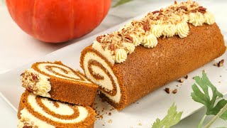 Pumpkin Roll With Cream Cheese Recipe | How to make a Dreamy Pumpkin Cake Roll | Fuzz & Buzz