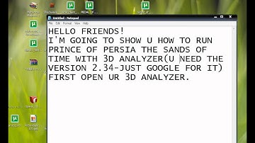 Prince of Persia the Sands of TIme settings for 3D Analyzer