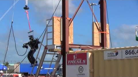 DRC-Hubo falls off the ladder during DARPA Robotics Challenge Trials
