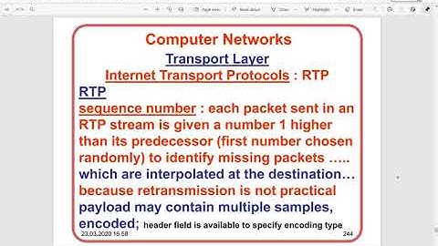 RTP   Real time Transport Protocol