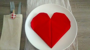 Come piegare un tovagliolo a forma di cuore -Heart-shaped napkin