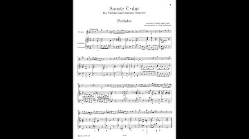 Antonio Vivaldi - Violin Sonata in C major  RV 1 (Sheet Music Score)
