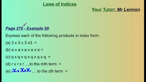 CXC Math Lesson - Part 1 of 4 - Laws of Indices - Sat.15th Nov. 2014