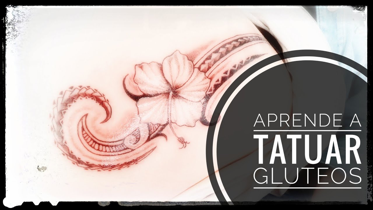 COMO TATUAR GLUTEOS (Tutoriales) flower Tattoo - YouTube