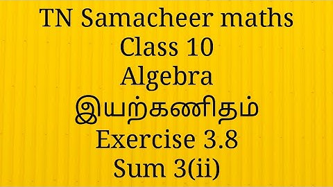 Sum 3(ii)/Exercise 3.8/Algebra/Class 10/Tamilnadu Samacheer maths