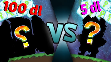 100 DL VS 5 DL SET CHALLENGE | Growtopia