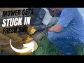 Mower Stuck In Fresh Sod!😢🤦‍♂️