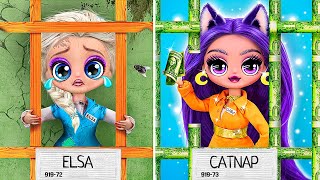 Elsa Pobre y Catnap Rica en Prisión / 31 Trucos para Muñecas LOL OMG