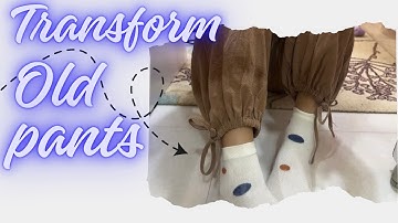 “Turn Your Pants Into Trendy Joggers! ✂️ DIY Drawstring Hem Tutorial”