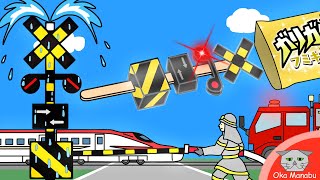 ふみきり 電車 アニメ 踏切 さんの暑さ対策 Hot Railroad Crossing Youtube
