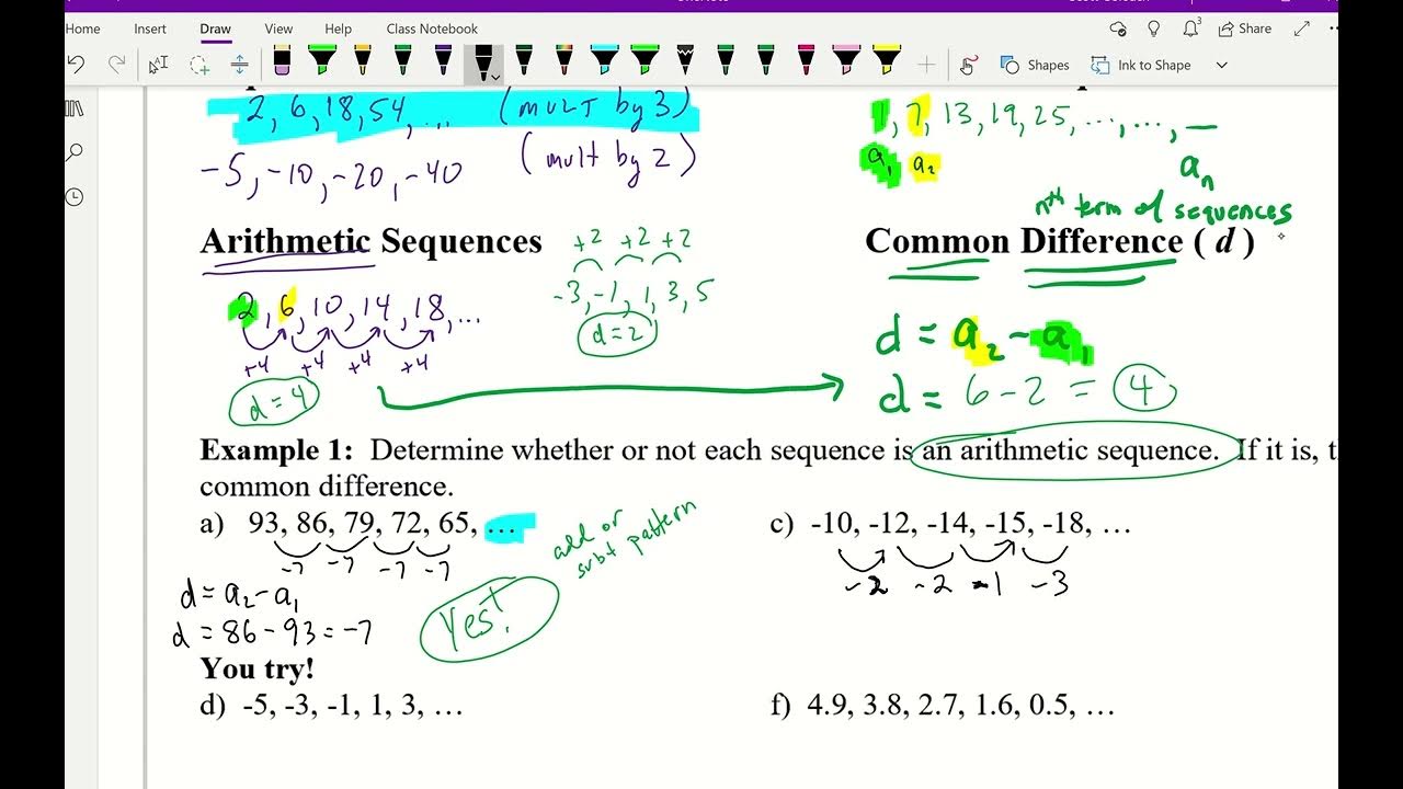 3 4 Arithmetic Sequences - YouTube