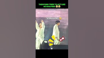 Taehyung tried to act like he was okay even though his leg was hurting!!😭😭 #bts #v #jimin #jhope