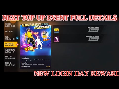 FREE FIRE NEXT TOP UP EVENT NEW LOGIN DAY REWARDS - YouTube