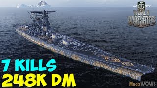 World of WarShips | Yamato | 7 KILLS | 248K Damage - Replay Gameplay 4K 60 fps