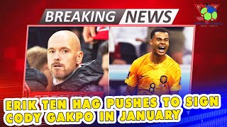 Erik ten Hag pushes Manchester United to sign Cody Gakpo in January.