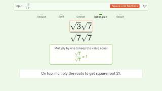 Simplify sqrt(3/7) - Square Root of a Fraction | Tiger Algebra Solver