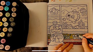 Asmr - Painting With Markers In My Coloring Book - Clicky Whispers - Drawing Sounds