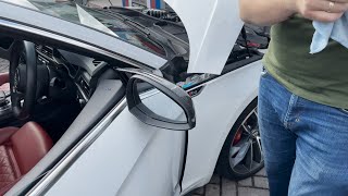 Audi S5 B9 custom made carbon fiber mirror caps installation guide