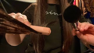 ASMR Hair & Makeup Mall Kiosk | Sampling Hair & Makeup Products (rummaging, brushing, typing sounds)