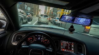 POV DOWNTOWN CITY DRIVE WITH 5.7 V8 CHARGER (HARD PULLS IN GOLDEN HOUR)