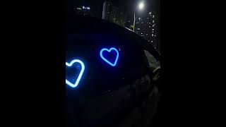 Solar-Powered Led Car Window Neon Lights - Heart-Shaped Rgb-Free
