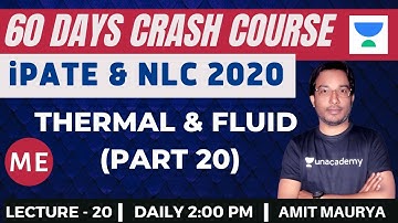 L20: Thermal and Fluid (Part-20) | 60 Days Crash Course for NLC and iPATE 2020 Exam (ME) | Mr. Amit